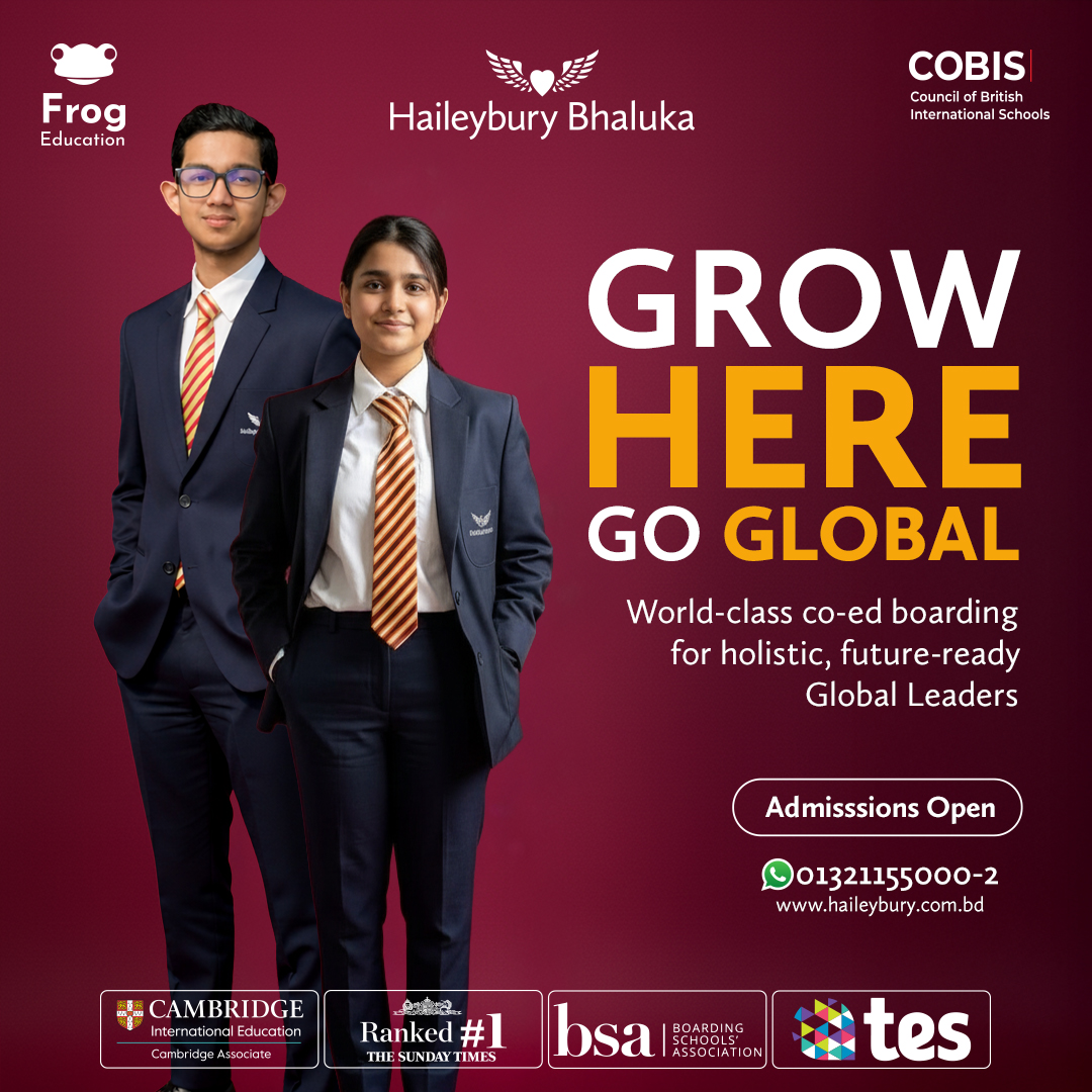 Students at Haileybury Bhaluka welcoming new pupils to the international boarding school