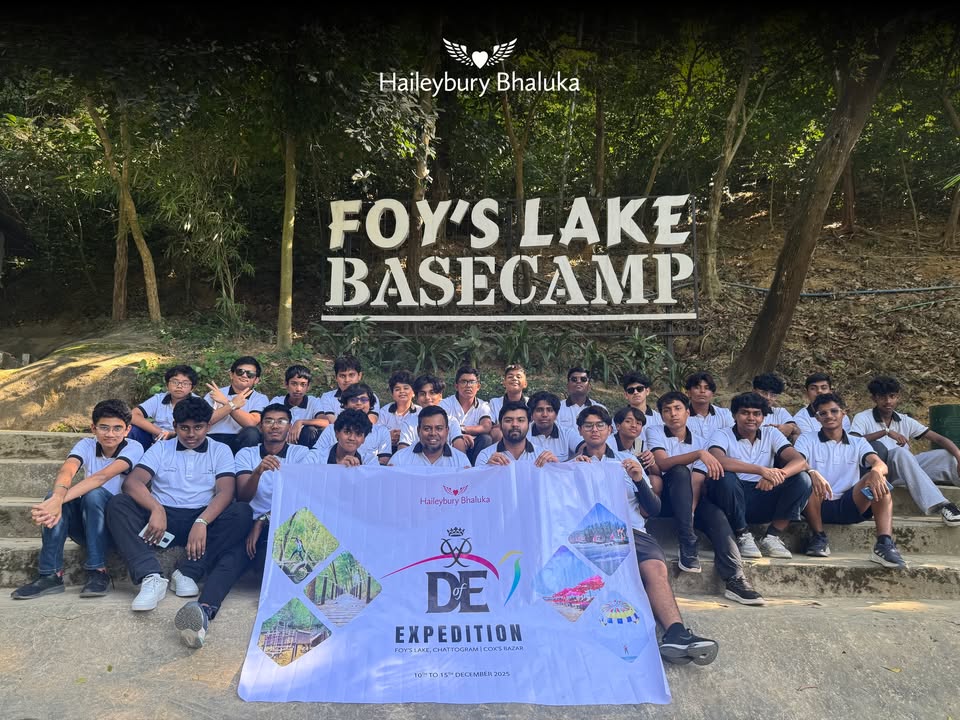 Haileybury Bhaluka students at Foy's Lake during Duke of Edinburgh expedition, engaged in outdoor activities