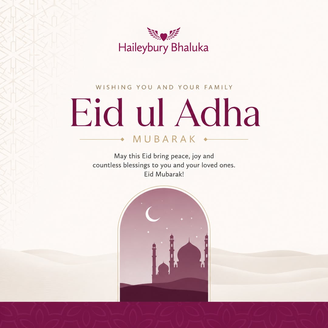 Students and staff at Haileybury Bhaluka celebrating Eid ul Adha together