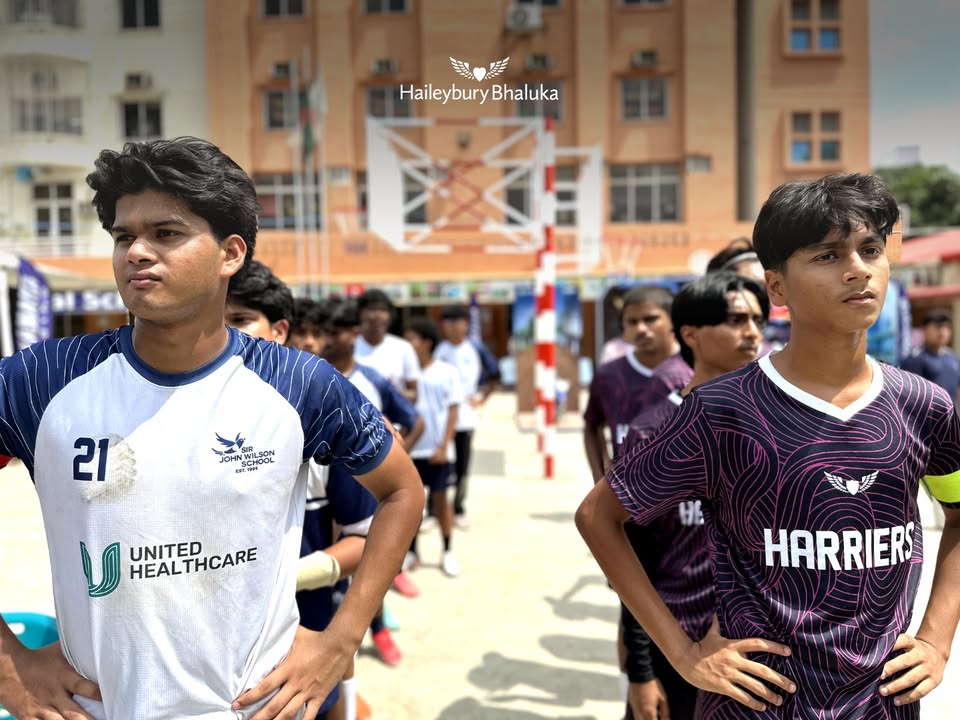 Haileybury Bhaluka students playing in the HURDCO Interschool Football Tournament