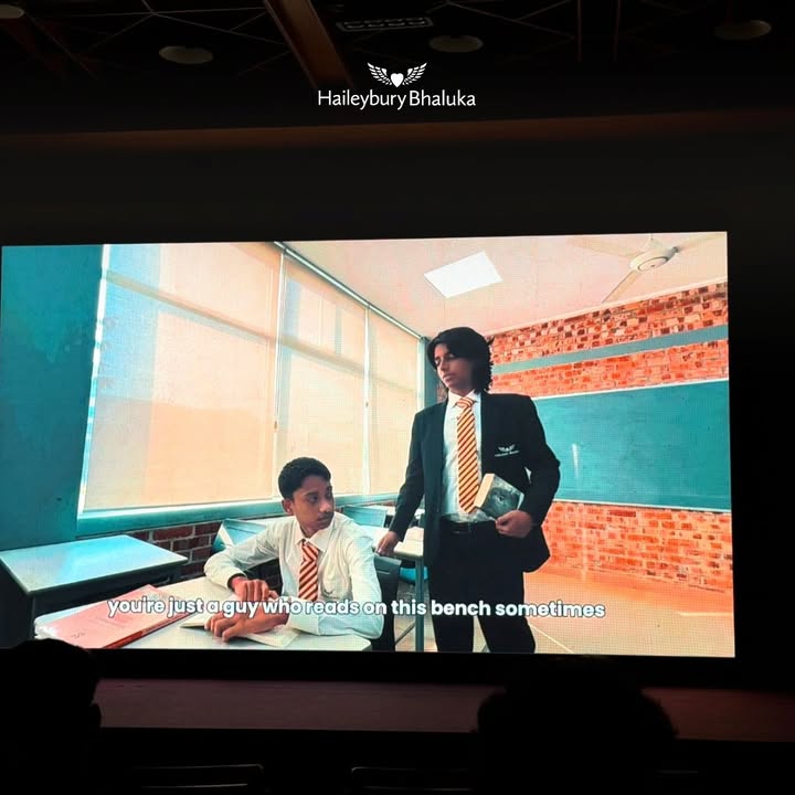 Haileybury Bhaluka students presenting their short film at Sunnydale Film Fest 2026