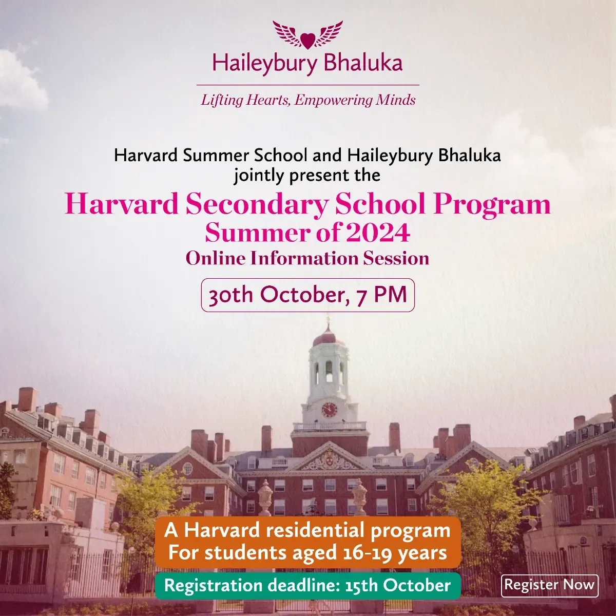 Harvard Secondary School Program Summer of 2024