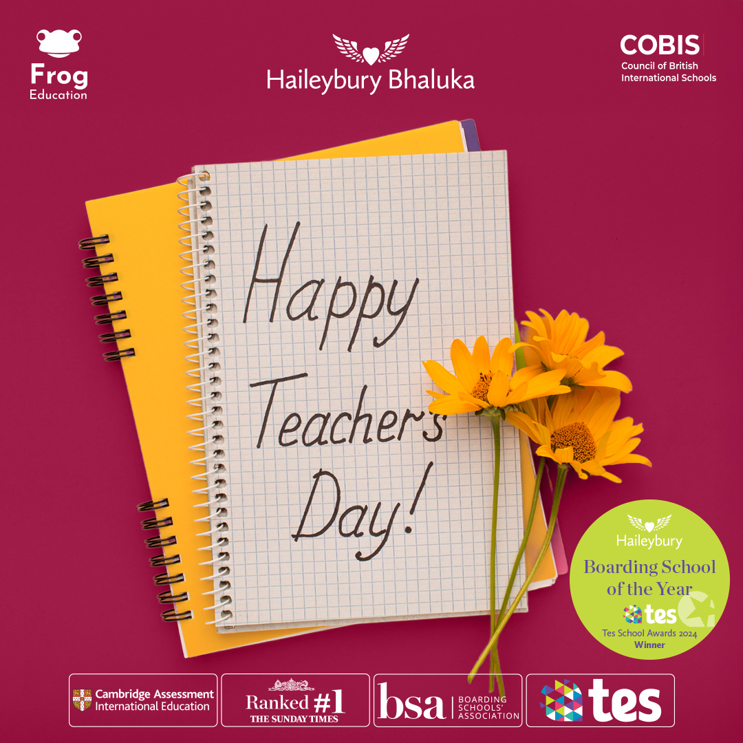 Teachers and students celebrating World Teachers’ Day at Haileybury Bhaluka