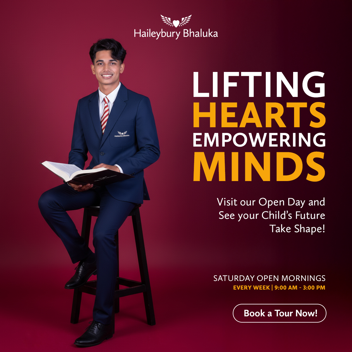 Students and parents attending Haileybury Bhaluka Open Day event